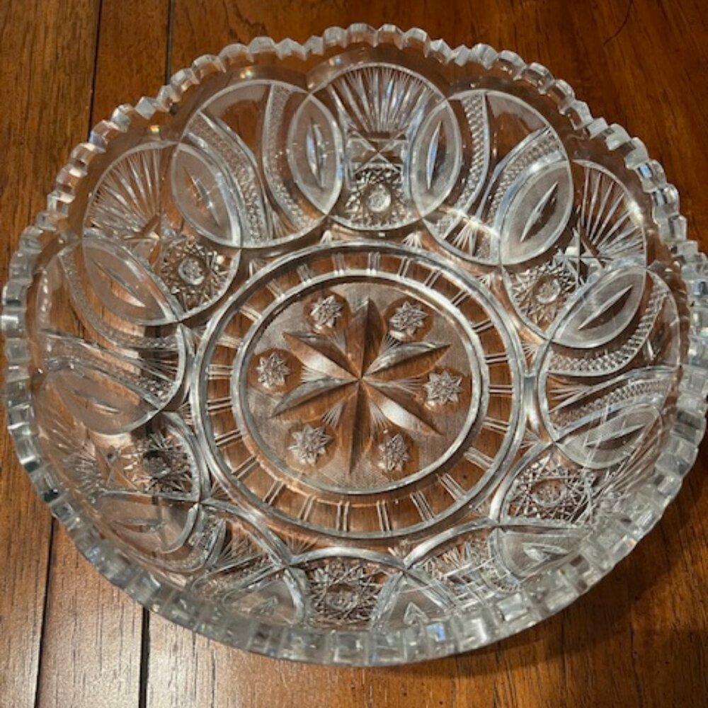 19th Century American Brilliant Period Crystal Bowl.